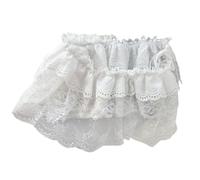 YCHUCH Falda de delantal corta con falda, falda de encaje con volantes, cintura elástica, lazo para mujer, falda cruzada con volantes en capas, 5 encajes multicapa, Talla única