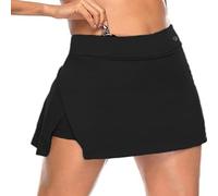 YCHUCH Falda deportiva para mujer con abertura lateral y tela elástica para tenis, uso diario, cintura alta, ropa casual de tenis, bádminton para mujer