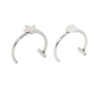 YCHUCH Juego de anillos de acero inoxidable con clip para labios, joyería punk, nariz punk, textura de metal, para entusiastas de la moda alternativa, labios góticos, talla única, como se describe