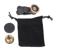 YCHUCH Lente de cámara 3 en 1 para teléfono móvil, portátil, con clip, ojo de pez, gran angular, macro, ojo de pez, lente de fotografía de paisaje