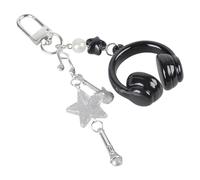 YCHUCH Llavero con forma de auriculares de moda para teléfono, con notas musicales de estrella para estudiantes y amantes, regalo para amantes