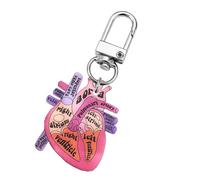 YCHUCH Llavero de anatomía de corazón, adorno educativo con dije de corazón con humano para entusiastas de la ciencia física, Corazón 1, Talla única