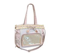 YCHUCH Moderna bolsa de libros con ribete de encaje, compartimentos funcionales, gran capacidad, mochila de viaje para mujeres y niñas, accesorio casual, elegante para uso diario para mujeres y niñas