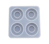 YCHUCH Molde de resina epoxi de cristal de silicona con mango redondo para cajón, hecho a mano, molde de resina colgante con agujero para colgar