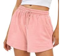 YCHUCH Pantalones cortos casuales para mujer, cintura alta, elásticos, deportivos, con bolsillo, ligeros, pantalones deportivos elásticos