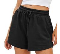 YCHUCH Pantalones cortos casuales para mujer, cintura alta, elásticos, deportivos, con bolsillo, ligeros, pantalones deportivos elásticos