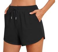 YCHUCH Pantalones cortos deportivos para mujer, transpirables, con cordón, para correr, correr, gimnasio, entrenamiento, deportes, con cordón transpirable