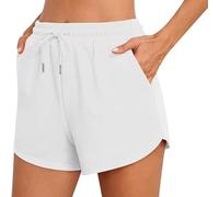 YCHUCH Pantalones cortos deportivos para mujer, transpirables, con cordón, para correr, correr, gimnasio, entrenamiento, deportes, con cordón transpirable