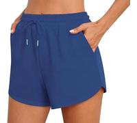 YCHUCH Pantalones cortos deportivos para mujer, transpirables, con cordón, para correr, correr, gimnasio, entrenamiento, deportes, con cordón transpirable