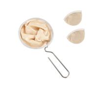 YCHUCH Paquete de 3 bolsas de filtro de café de algodón de varios tamaños, prácticas para la preparación diaria, lavable, de tela, colador de calcetines con mango de madera