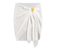 YCHUCH Pareos de playa para mujer, media cubierta, falda de traje de baño de gasa para vacaciones, para cubrir y envolver, faldas de traje de baño