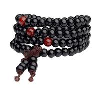 YCHUCH Pulsera de cuentas largas de madera natural, decoración para adultos interesados en yoga y busca paz interior, adecuada para regalo, pulsera de madera unisex, talla única, como se describe