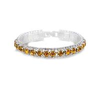 YCHUCH Pulsera portátil de colores vibrantes con aleación resistente y cristales austriacos, accesorio de moda para mujeres y señoras, elegante joyería de muñeca, talla única, como se describe