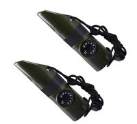 YCHUCH Silbatos seguros multifuncionales con indicador de temperatura de lente reflectante y compartimento de almacenamiento sellado, silbato de supervivencia de emergencia, brújula linterna