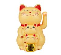 YCHUCH Solars Energys Power Maneki Neko Beckoning Cats Lucky Waving Arm Set Cat for Home Office Car Decor Waving Arm Solar Power