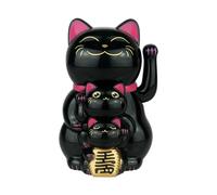 YCHUCH Solars Energys Power Maneki Neko Beckoning Cats Lucky Waving Arm Set Lucky Cat para decoración del hogar, oficina, coche, estatua solar de la fortuna