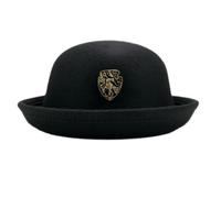 YCHUCH Sombrero Cloche hecho a mano de lana elegante bolos regalos sorpresa para novia para vacaciones, ala hacia arriba, sombrero de bolos para mujer, Negro, S