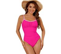 YCHUCH Traje de baño de 1 pieza para mujer, sin espalda, push up, color sólido, para playa