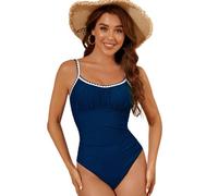 YCHUCH Traje de baño de 1 pieza para mujer, sin espalda, push up, color sólido, para playa