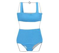 YCHUCH Traje de baño de dos piezas para mujer, traje de baño de cintura alta, traje de baño de color sólido, traje de baño dividido para mujer, traje de baño deportivo de color sólido