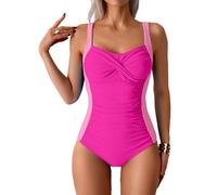 YCHUCH Traje de baño fruncido para mujer, 1 pieza, traje de baño deportivo para mujer, traje de baño de moda push up para natación, ropa de playa, traje de baño fruncido para mujer