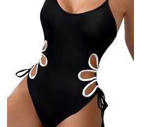 YCHUCH Traje de baño para mujer, 1 pieza, traje de baño push-up, traje de baño femenino recortado para natación, ropa de playa, traje de baño push up a la moda