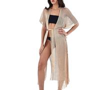 YCHUCH Traje de baño para mujer, cárdigans de natación, kimono, frente abierto, cárdigan de playa