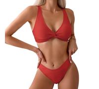 YCHUCH Traje de baño para mujer, cintura baja, push up, traje de baño dividido para playa y piscina, traje de vacaciones en la playa