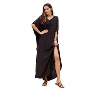 YCHUCH Vestido caftán de longitud completa para mujer, salida de baño, caftán, vestido de playa de poliéster