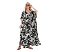 YCHUCH Vestido caftán de playa para mujer, salida de baño de manga corta para mujer