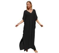 YCHUCH Vestido caftán de playa para mujer, vestido caftán de manga corta para traje de baño