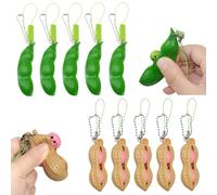 YCHYAN 10 Piezas Squishy Bean, Llaveros Squeeze Guisante Cacahuetes, Blando Squeeze Toy, Squeeze Stress Relief Toy, Adecuado para Oficinas, Puede ser Utilizado Tanto por Adultos como por Niños