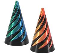 YCHYAN 2 Piezas Impossible Pyramid Passthrough Sculpture, Aliviar la Ansiedad Spiral Cone Fidget Toy, Juguetes de Cono Impreso en 3D, Juguetes Antiestrés en Pirámide, Apto para Niños y Adultos