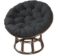 YCHYLIQ Cojines Redondos for Silla Papasan, cojín for sillón Papasan, Suave y Grueso, cojín for sillón de ratán for jardín, balcón y Sala de Estar al Aire Libre (Color : Le Noir, Size : 120x120CM)