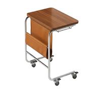 YCKEGEW Mesita Auxiliar En Forma De C para El Sofá Mesita De Centro De Madera con Bandeja para La Tele, Ideal para Comer, Mesitas De Noche con Ruedas,Se Desliza Debajo del Sofá(Walnut)