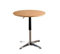 YCKEGEW Mesita Auxiliar Redonda con Pedestal Y Altura Regulable,Mesa De Comedor para El Hogar,mesita para La Tele De Madera Maciza Y Mesitas Auxiliares para El Salón(Natural Wood,50cm)