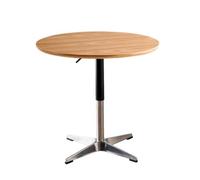 YCKEGEW Mesita Auxiliar Redonda con Pedestal Y Altura Regulable,Mesa De Comedor para El Hogar,mesita para La Tele De Madera Maciza Y Mesitas Auxiliares para El Salón(Natural Wood,60cm)