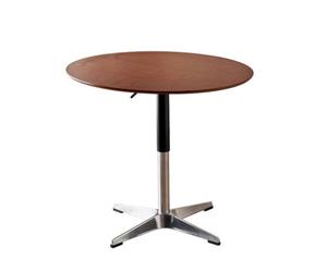 YCKEGEW Mesita Auxiliar Redonda con Pedestal Y Altura Regulable,Mesa De Comedor para El Hogar,mesita para La Tele De Madera Maciza Y Mesitas Auxiliares para El Salón(Walnut,60cm)