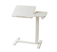 YCKEGEW Mesita De Noche con Ruedas para Colocar sobre La Cama, Mesitas para Camas De Hospital con Tablero Inclinable, Mesita con Ruedas para Ordenador Portátil(Bianco)