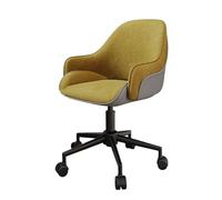 YCKEGEW Office Computer Desk Chair,Swivel Rolling Task Chairs with Armrests,Student Study Desk Chair,Comfortable for Office Home Gaming(Yellow,Black Legs)