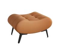 YCKEGEW Reposapiés Otomano Tapizado En Cuero para Sofá, Taburetes Pequeños para Cambiarse Los Zapatos En La Entrada con Patas De Metal, Taburete Escalón(Dark Orange,Extra Large)