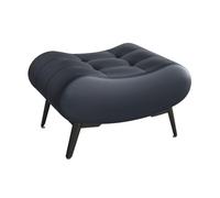 YCKEGEW Reposapiés Otomano Tapizado En Cuero para Sofá, Taburetes Pequeños para Cambiarse Los Zapatos En La Entrada con Patas De Metal, Taburete Escalón(Nero,L)