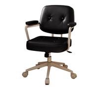 YCKEGEW Swivel Chair For Small Space Computer Desk Chair Adjustable Vanity Chairs For Bedroom,Modern Rolling Armchairs with Back Support(Nero)