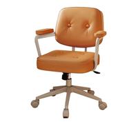 YCKEGEW Swivel Chair For Small Space Computer Desk Chair Adjustable Vanity Chairs For Bedroom,Modern Rolling Armchairs with Back Support(Orange)