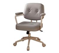YCKEGEW Swivel Chair For Small Space Computer Desk Chair Adjustable Vanity Chairs For Bedroom,Modern Rolling Armchairs with Back Support(Grigio)