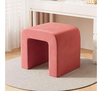 YCKEGEW Taburetes con Respaldo Arqueado para Tocador Puf Otomano Moderno Banco Sofá, Asiento Adicional para El Tocador, La Sala De Estar, La Entrada O La Oficina(Roze)