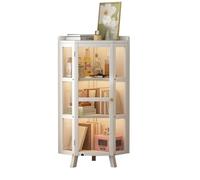 YCKEGEW Vitrina esquinera de 90° con Puerta, Estantería Multiusos Estantería para Plantas Decoracion De Muebles De Esquina, Mueble esquinero para Oficina Baño(Size:4 Tier)