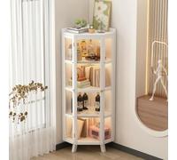 YCKEGEW Vitrina esquinera de 90° con Puerta, Estantería Multiusos Estantería para Plantas Decoracion De Muebles De Esquina, Mueble esquinero para Oficina Baño(Size:5 Tier)