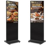 YCKJNB 43 Pulgadas Señalización Digital Publicidad Monitor Vertical, Pantalla LCD Monitor, Monitor portatil,Pantalla De Señalización Digital Interactiva, Automática tótem publicitario, Negro