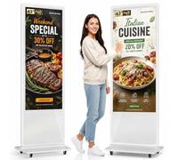 YCKJNB 43" Tótem Digital Publicitario, 450 Nits Comercial FHD LCD Pantalla Publicitaria Vertical, Pantalla para Publicidad con WiFi/HDMI/USB, Android OS, Ideal para Retail, Hostelería y Restaurantes